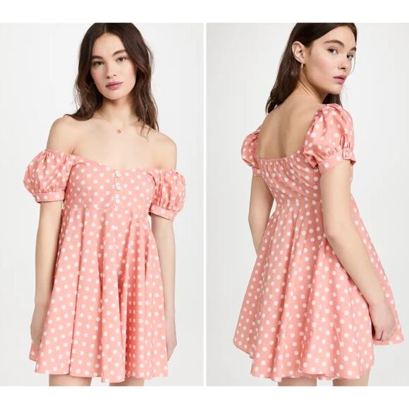 CAROLINE CONSTAS Blush Pink Dina Mini Dress XXS NWT - Picture 1 of 5